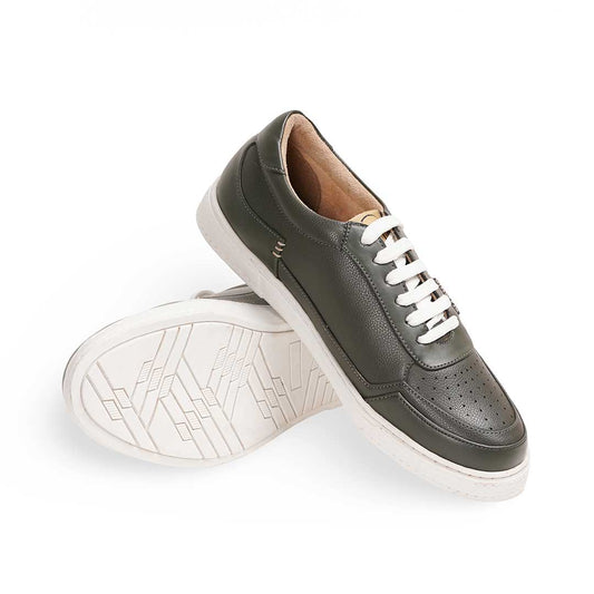 Raphael's olive low-top sneakers inspired by Italian craftsmanship.