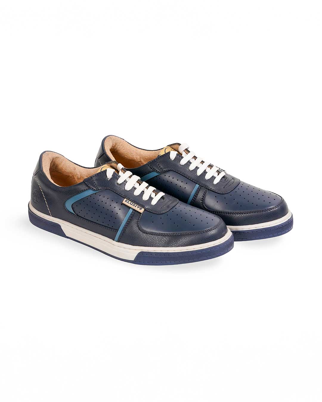 Bel-Air navy sneakers with signature 6-lace closure and fine fabric lining.