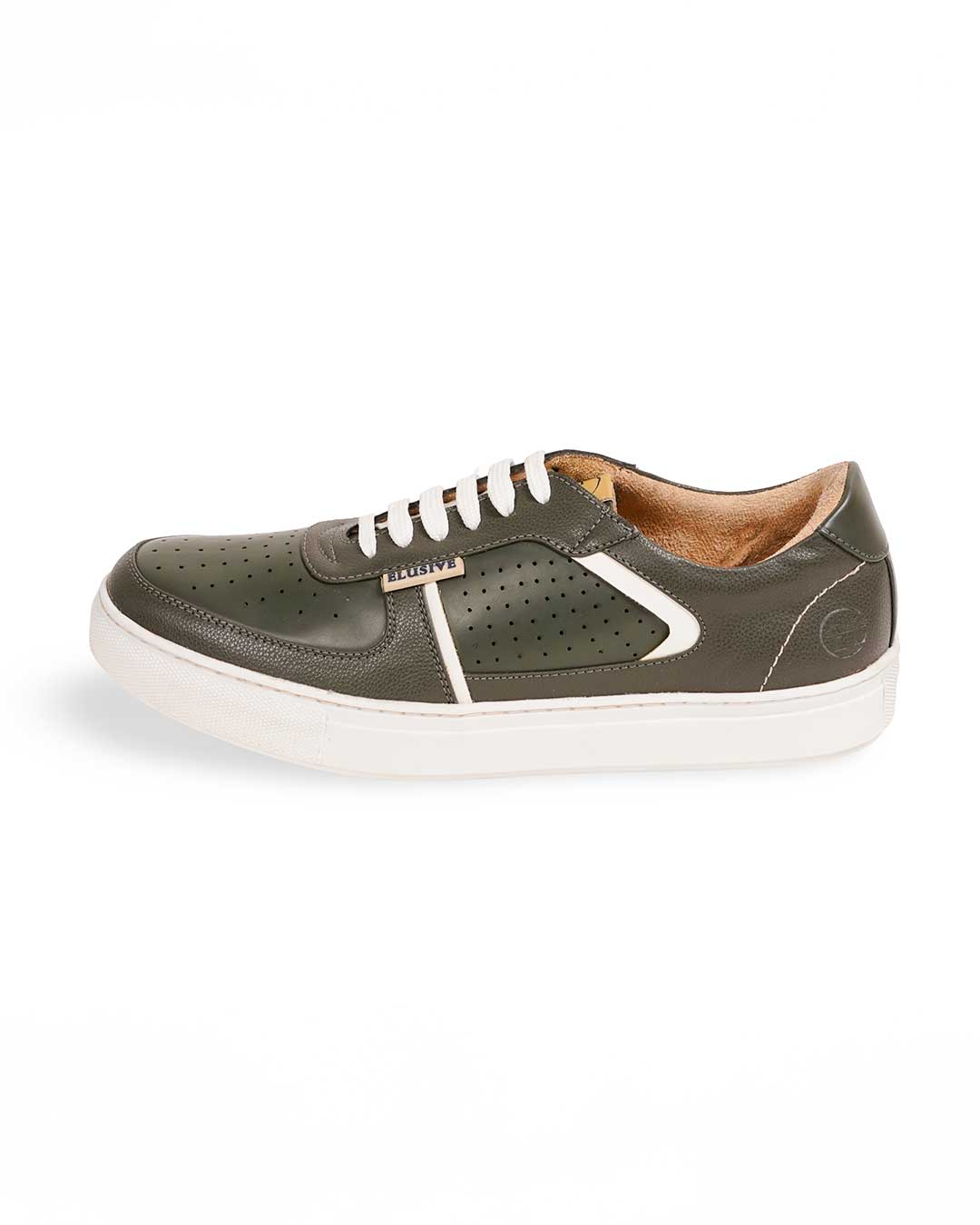 Bel-Air olive premium sneakers featuring a sleek design and TPR sole.