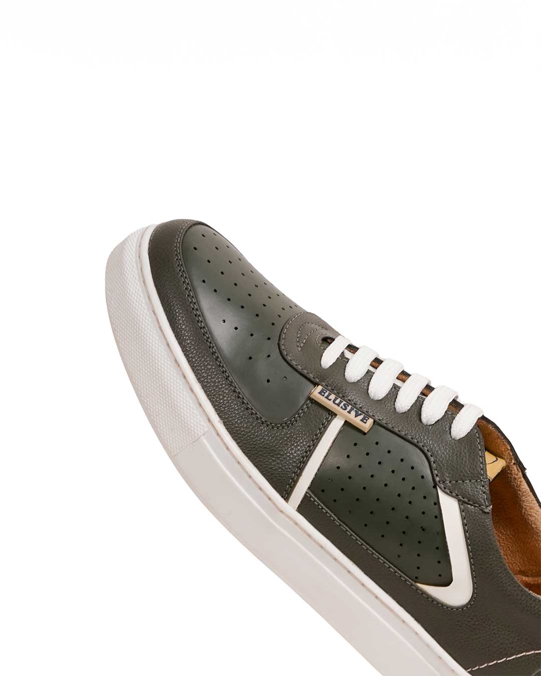 Bel-Air olive premium sneakers featuring a sleek design and TPR sole.