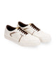Bel-Air white low-top sneakers with PU leather and padded collars.