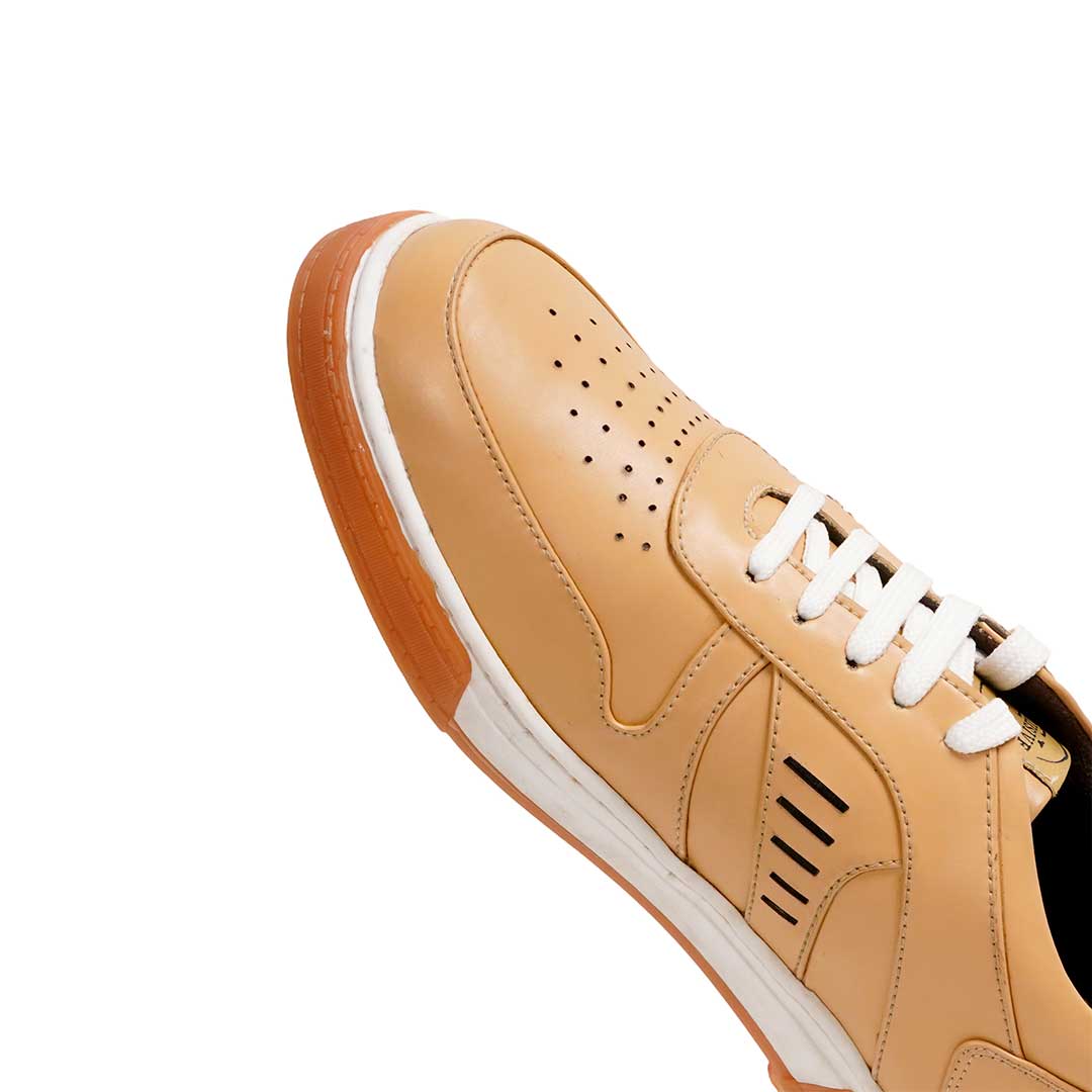 Fairmont beige sneakers with intricate minimalist design.