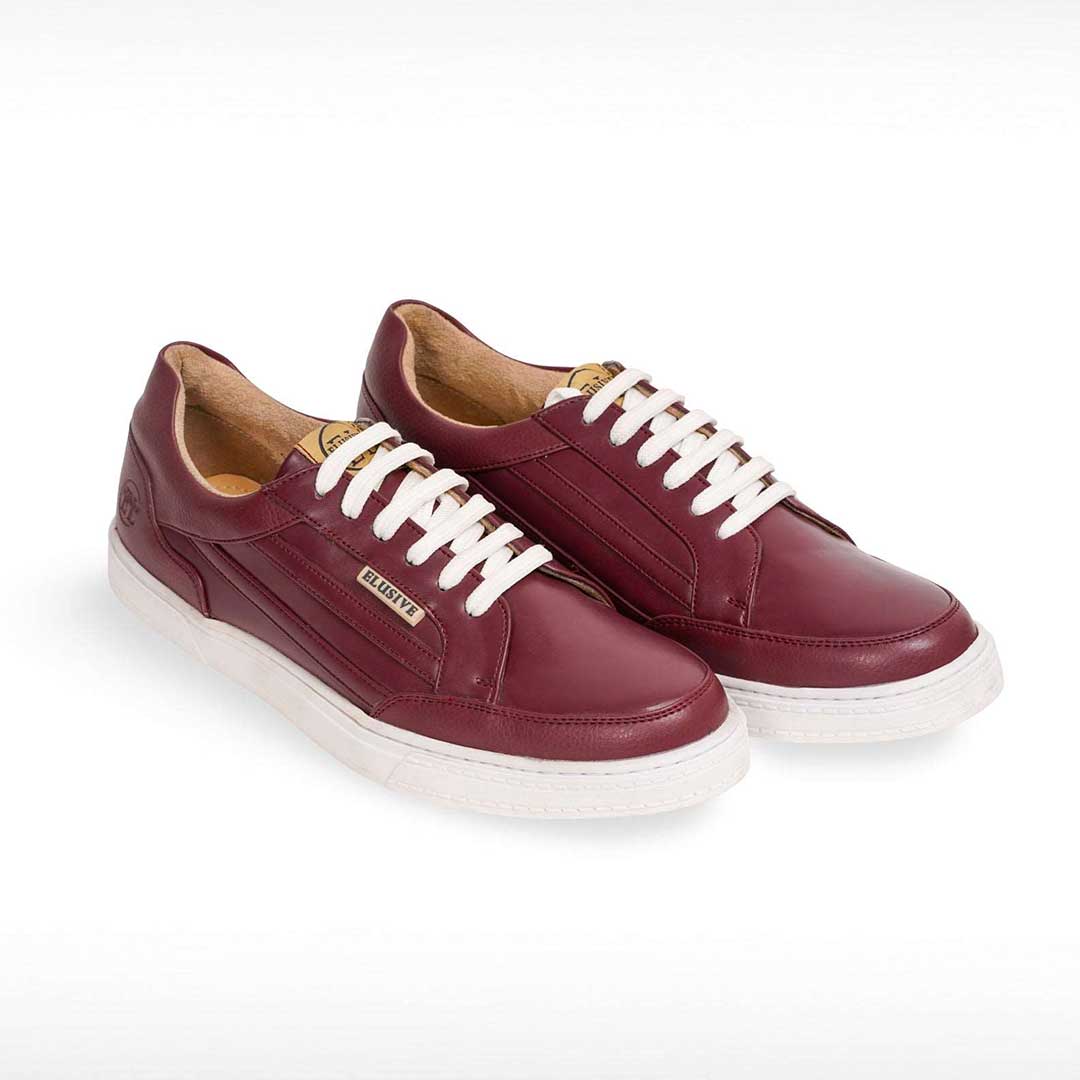 Mayfair magenta sneakers with flat landing and latex insoles for comfort.