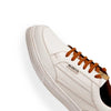 Mayfair white low-top sneakers with intricate clean design and PU leather.