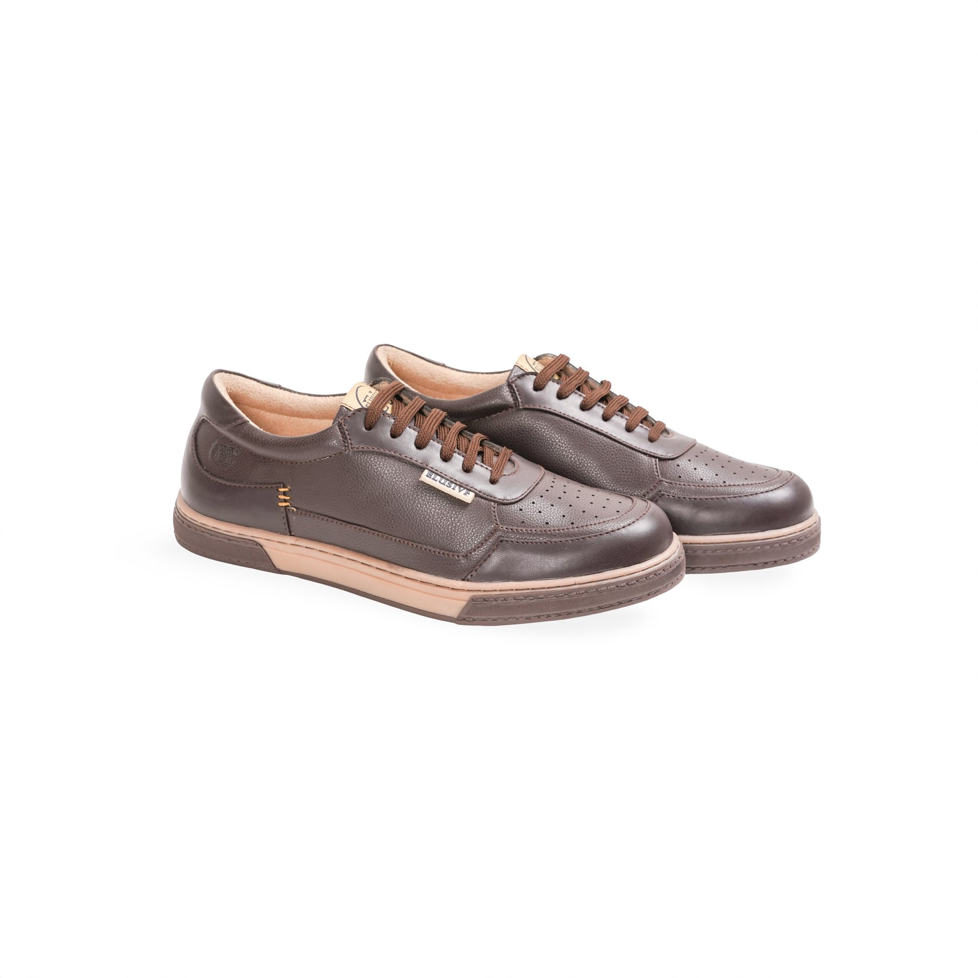 Raphael's brown sneakers crafted with fine fabric lining and TPR sole.