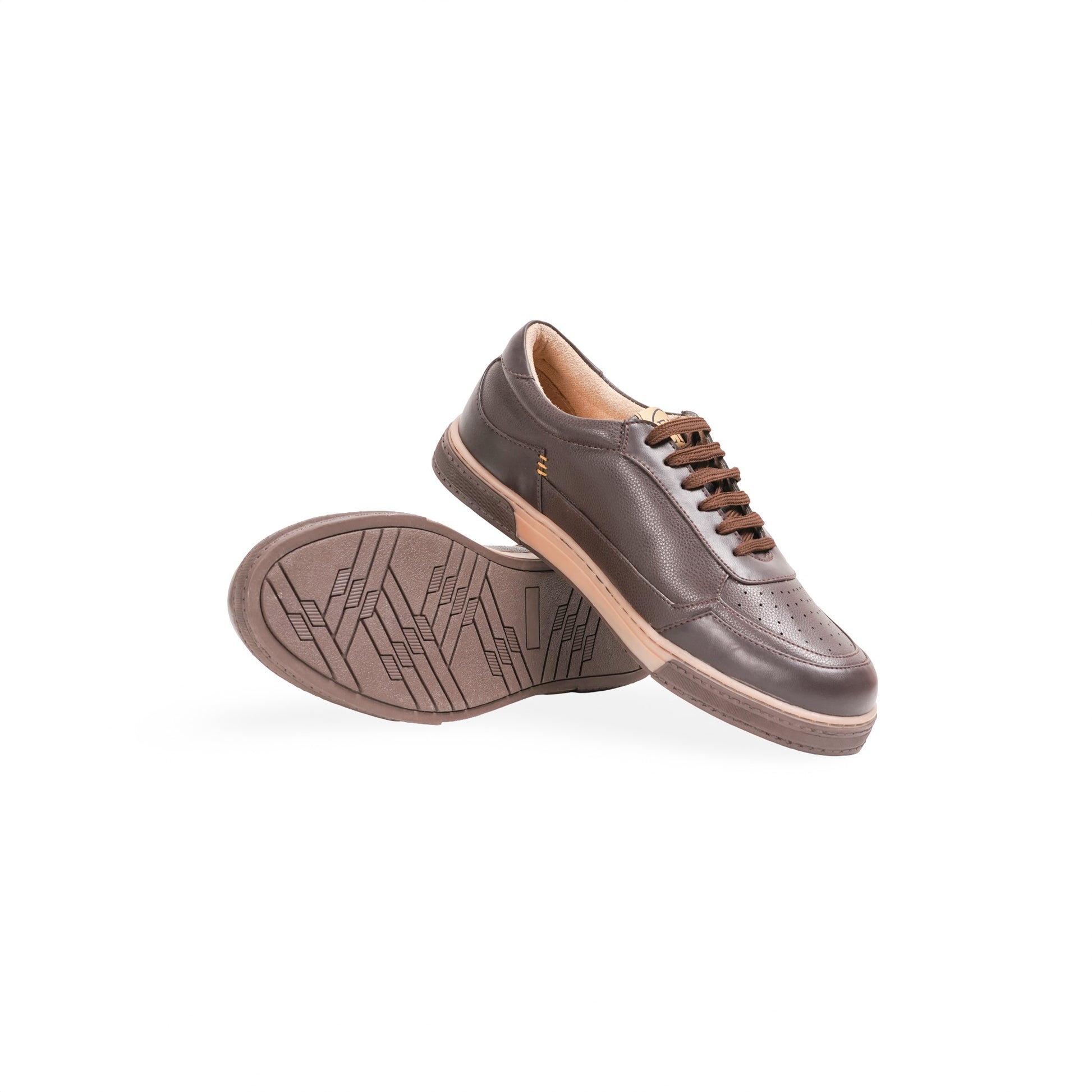 Raphael's brown sneakers crafted with fine fabric lining and TPR sole.