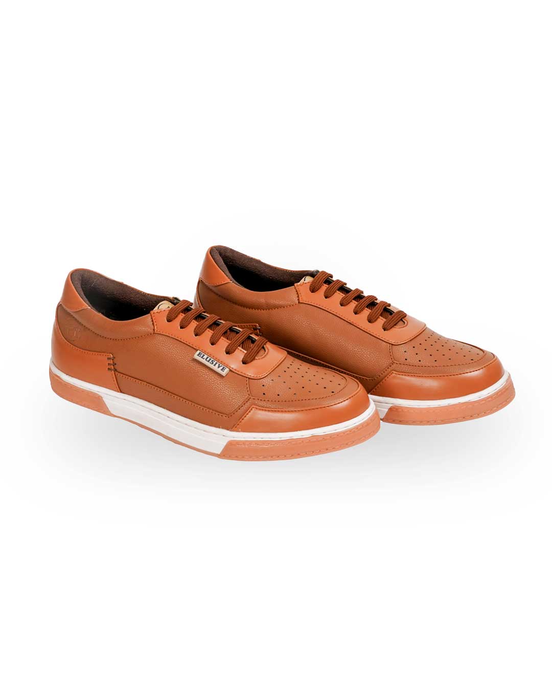Raphael's tan sneakers with PU leather and signature 6-lace closure.
