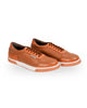 Raphael's tan sneakers with PU leather and signature 6-lace closure.
