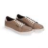 Sleek grey sneakers featuring PU leather and signature 6-lace closure.