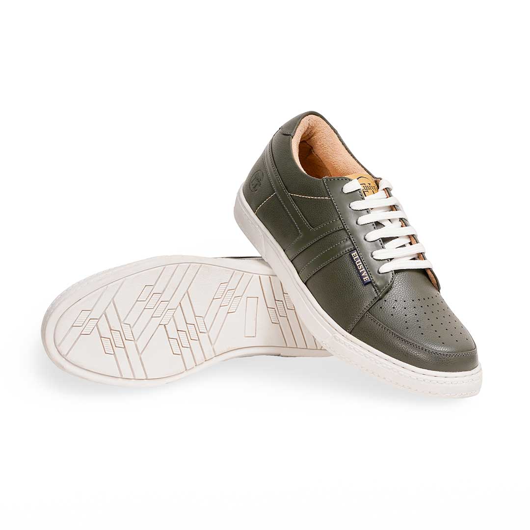 Soho 1 olive sneakers with imported PU leather and latex insoles.