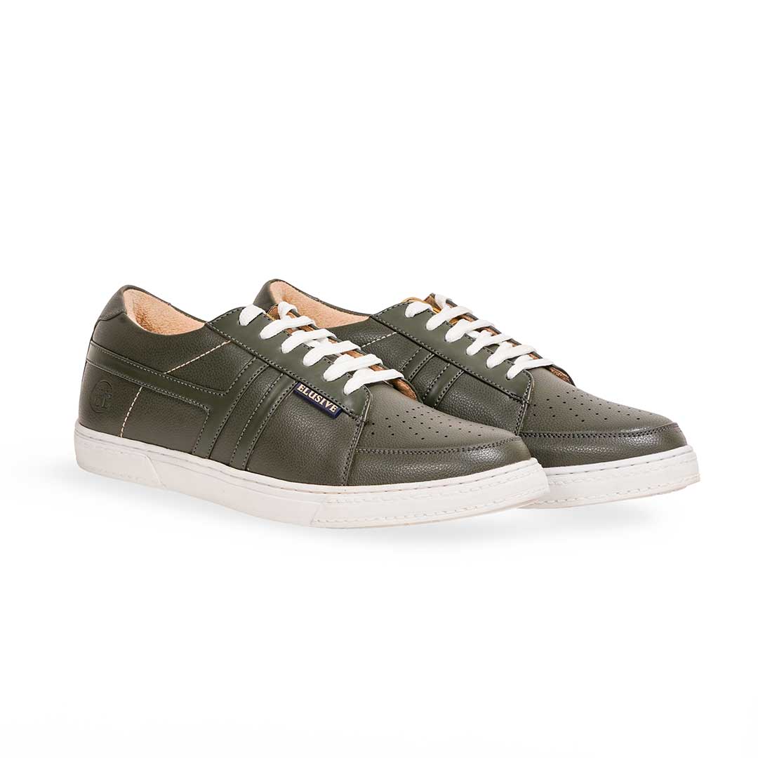 Soho 1 olive sneakers with imported PU leather and latex insoles.